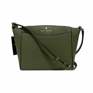 Kate Spade Pebbled Green Leather Square Crossbody